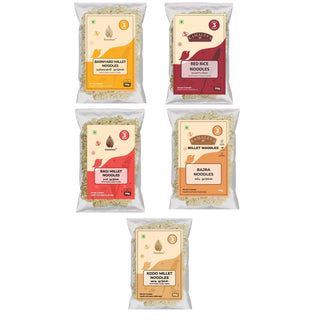 Barnyard,Red rice,Ragi, Bajra,Kodo noodles combo ( 175 gms Each)