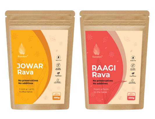 Millet Rava (Pack of 2 Ragi, jowar millet)